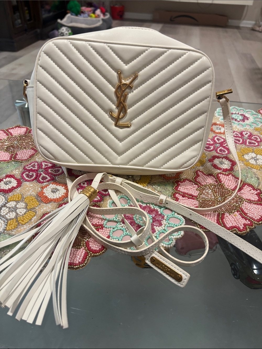 YVES SAINT LAURENT
Lou Mini Chevron  Crossbody Bag